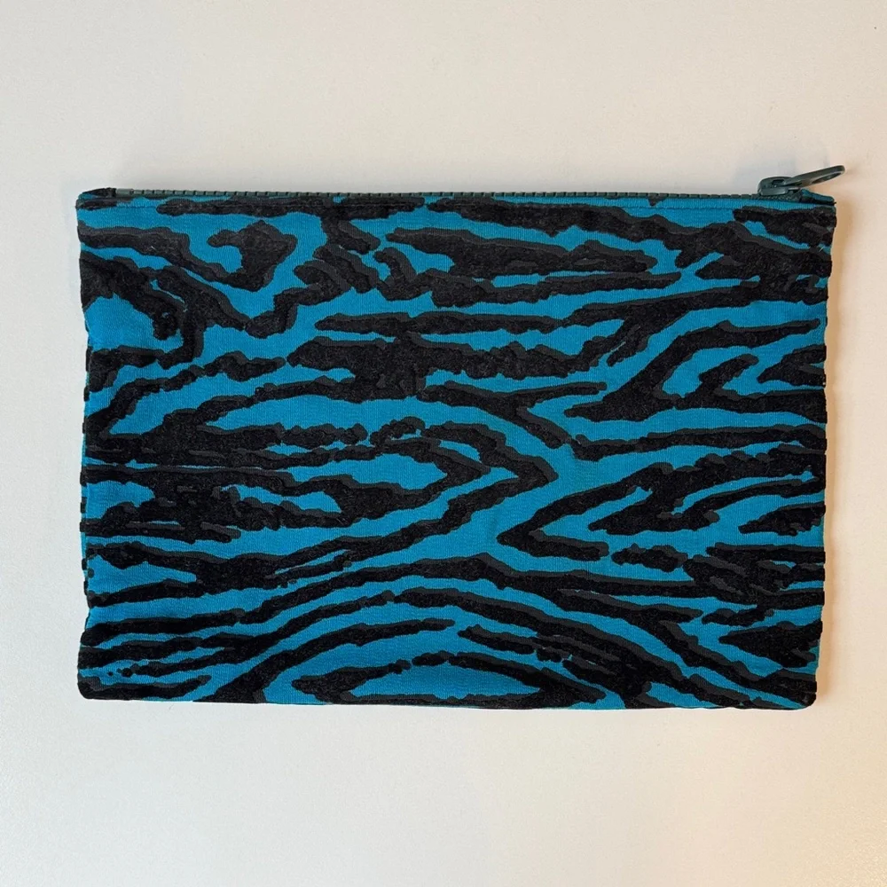 Blue and Black Patterned Pouch/Makeup Bag